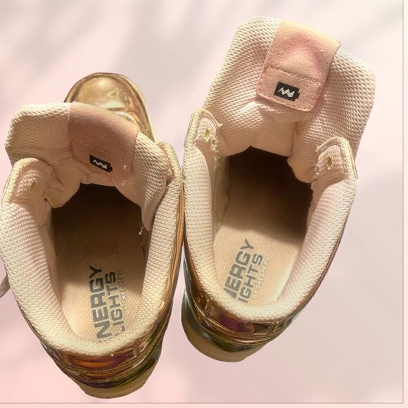 Sketchers Rose Gold Energy Lights Dance And Dazzle Girls Shoes size 5 - Picture 4 of 6
